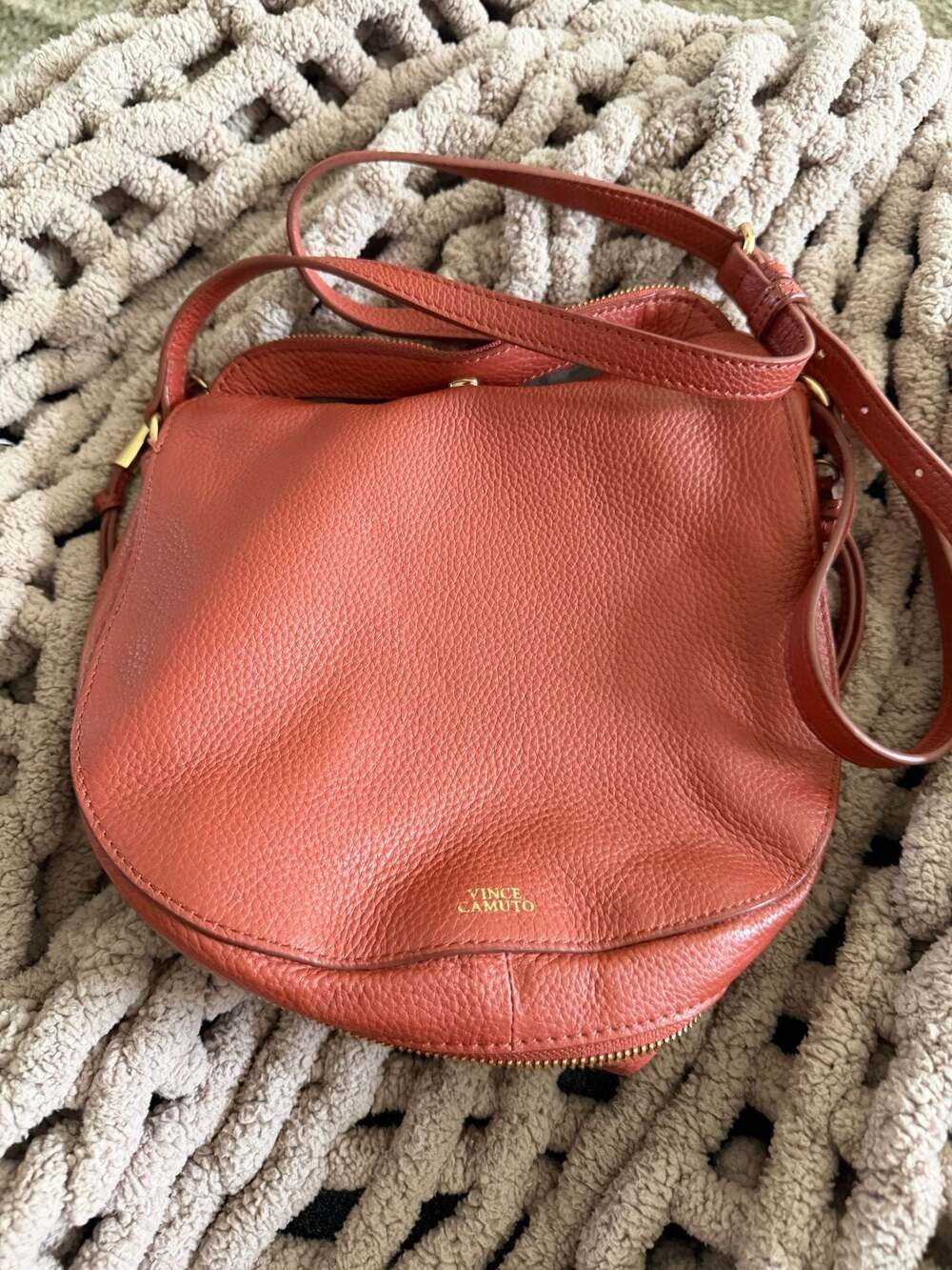 Vince Camuto Coral Pebble Leather Crossbody Bag